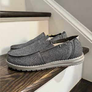 Hey Dude Chan Stretch‎ Mens Shoe Size 7 Grey Steel Slip On Casual Comfort